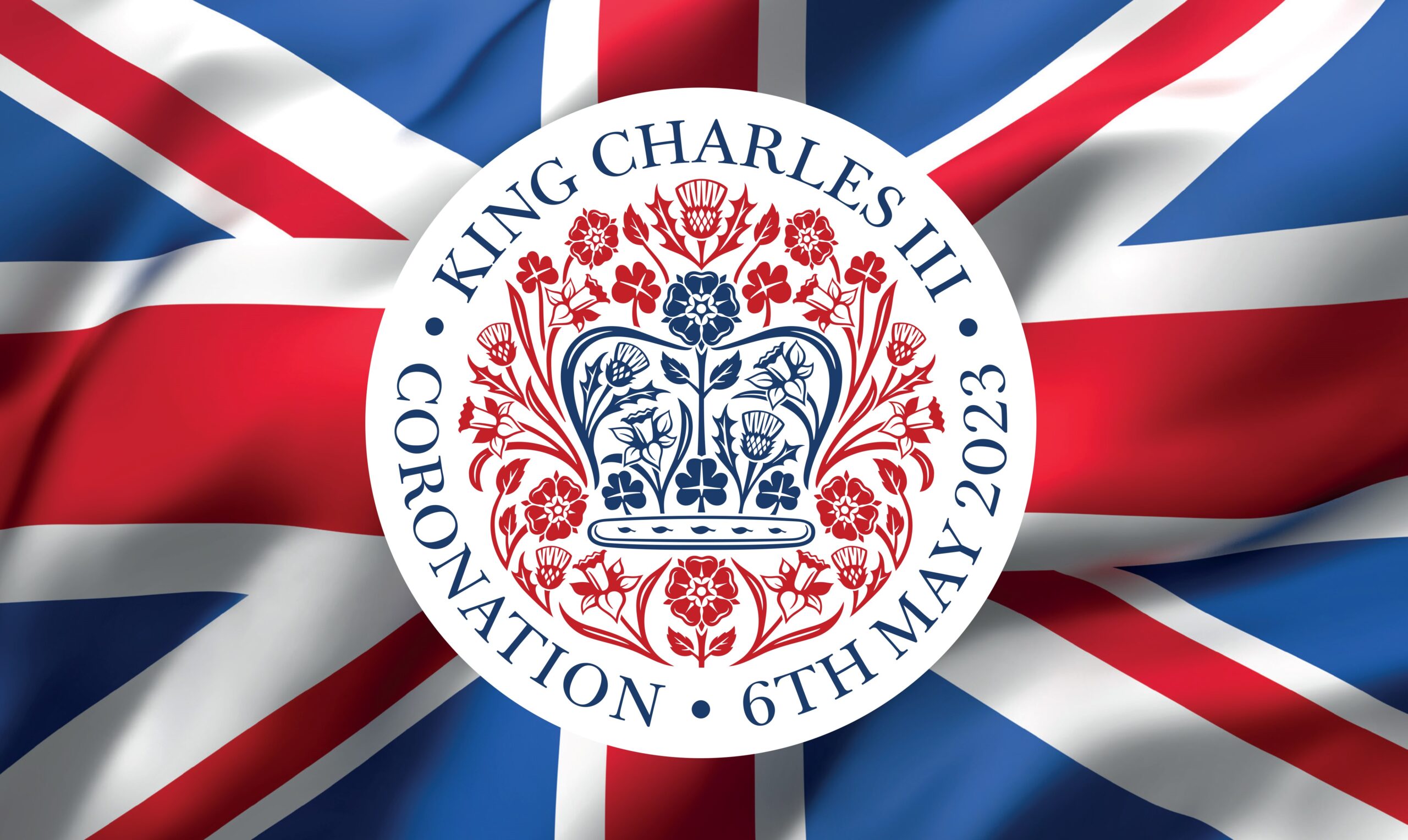 union flag and coronation logo New Milton