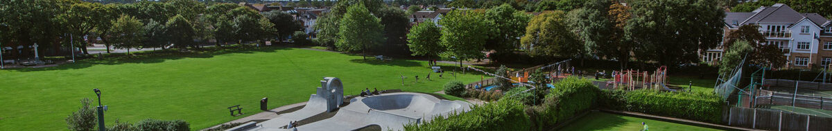 Looking south across New Milton Recreation Ground