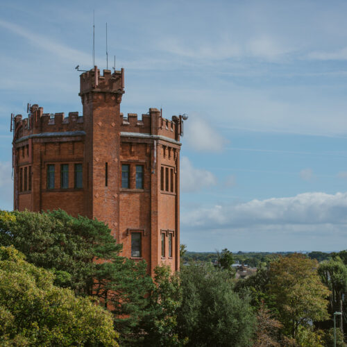 Looking at the top of the Water Tower