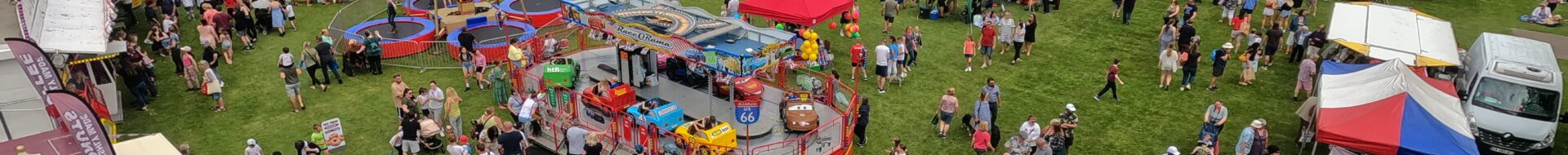 People and stalls on the Recreation Ground