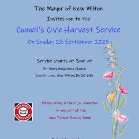 Poster with details of the Council's Civic Harvest Service on 28 September