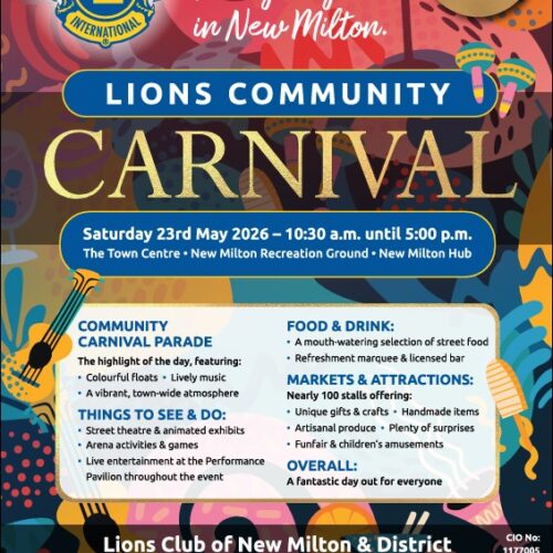 New Milton Lions community carnival poster