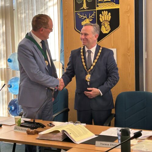 New Milton Mayor Cllr David Rice-Mundy and Deputy Mayor Cllr Robert Maynard