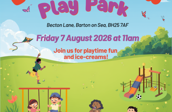 Poster advertising official opening of Long Meadow Play Park