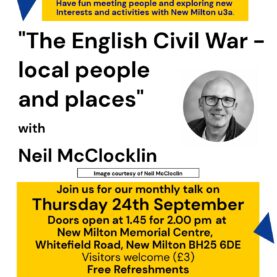 Poster for Neil McClocklin monthly talk